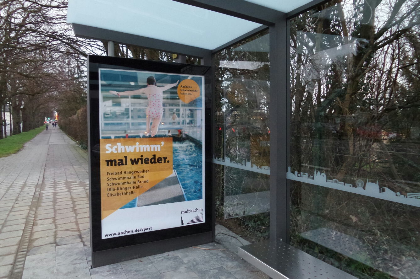 Werbung für Aachener Schwimmhallen